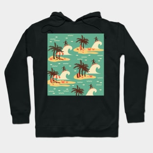 The Surfing Cartoon Illustration 2 Hoodie